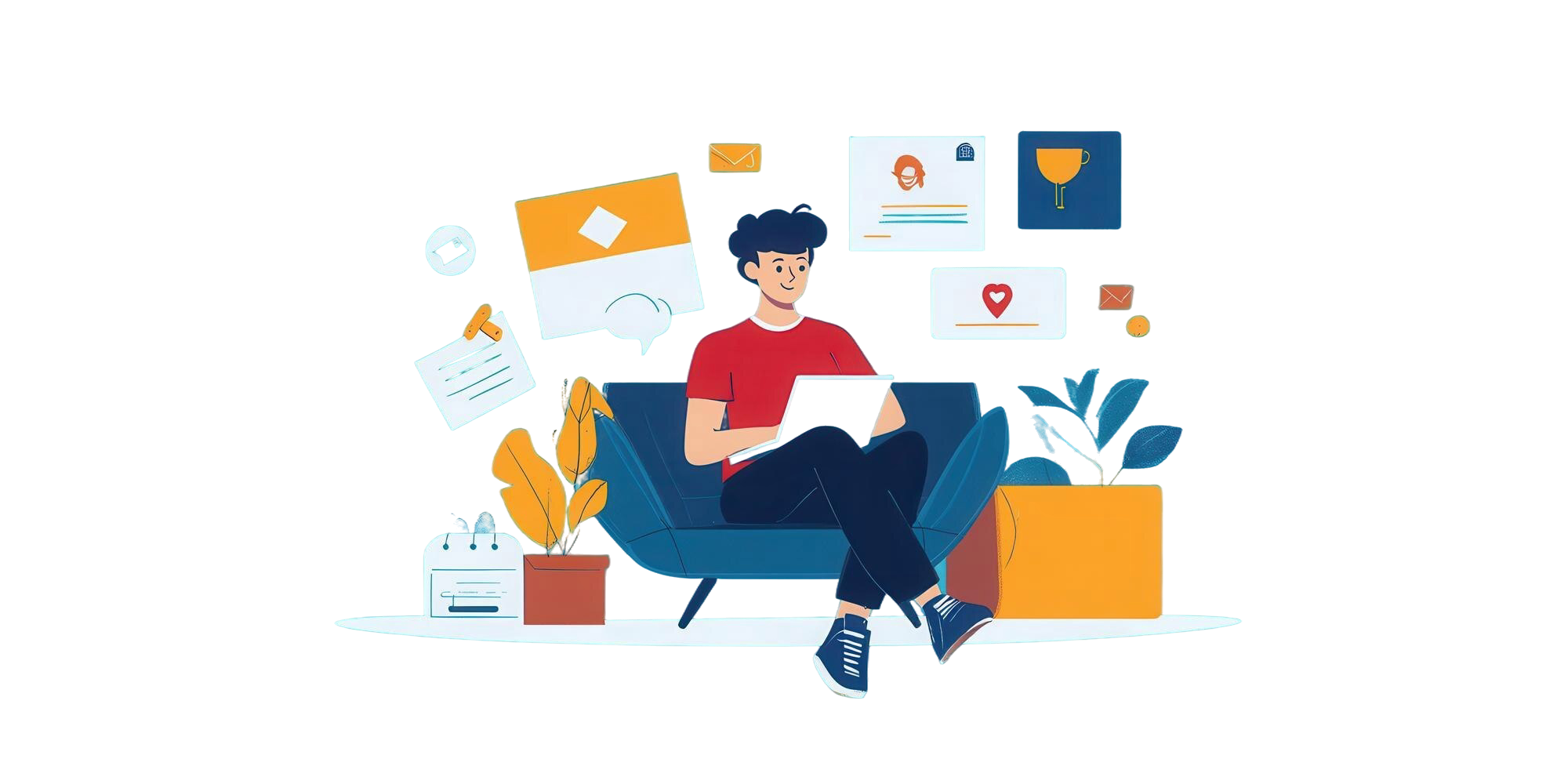 Freelancer working on laptop with multiple client invoices