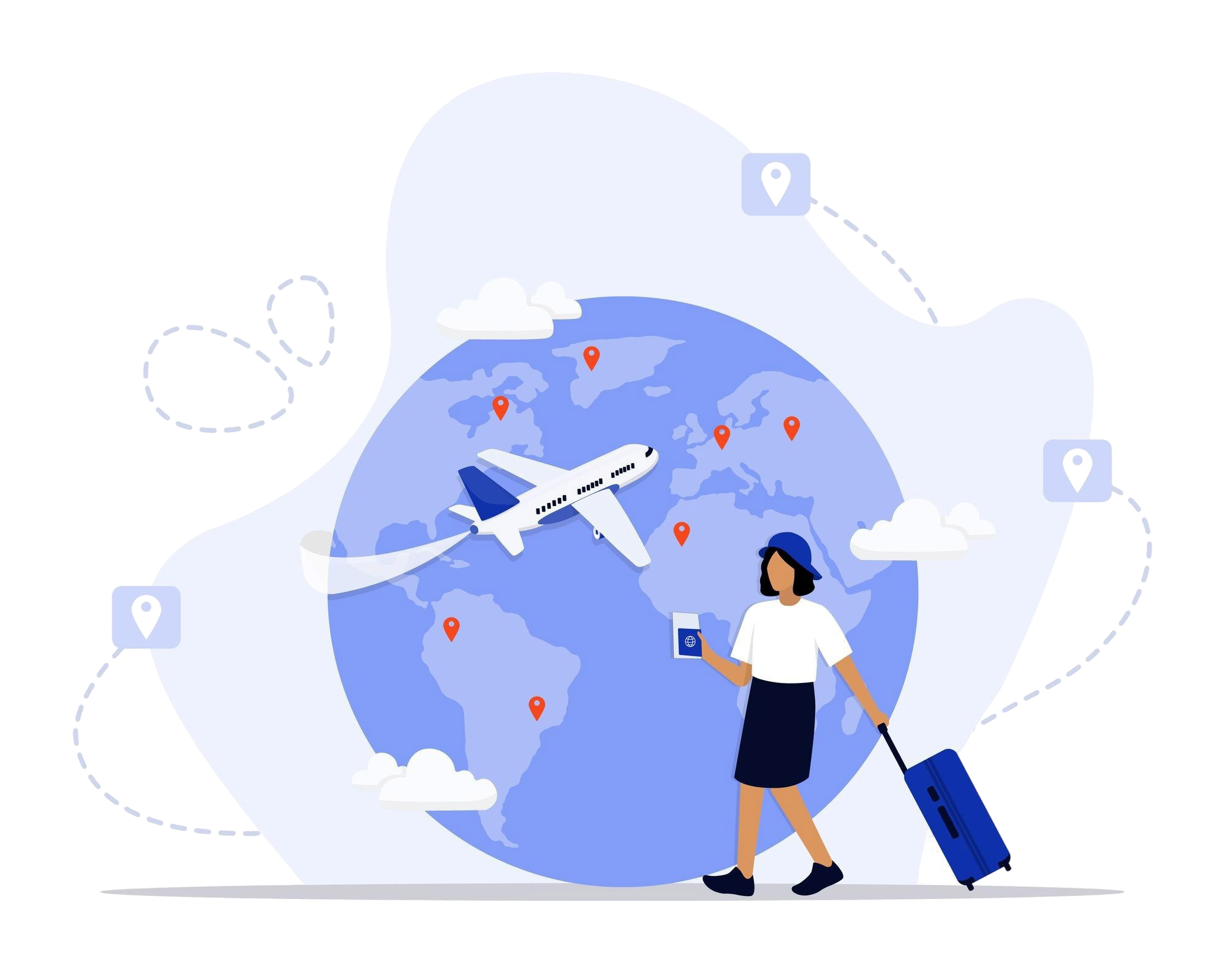 NRI professional with globe and passport documents